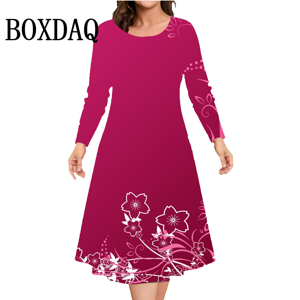 Winter Clothing For Plus Size Women - 가을 겨울 긴 소매 드레스 여성