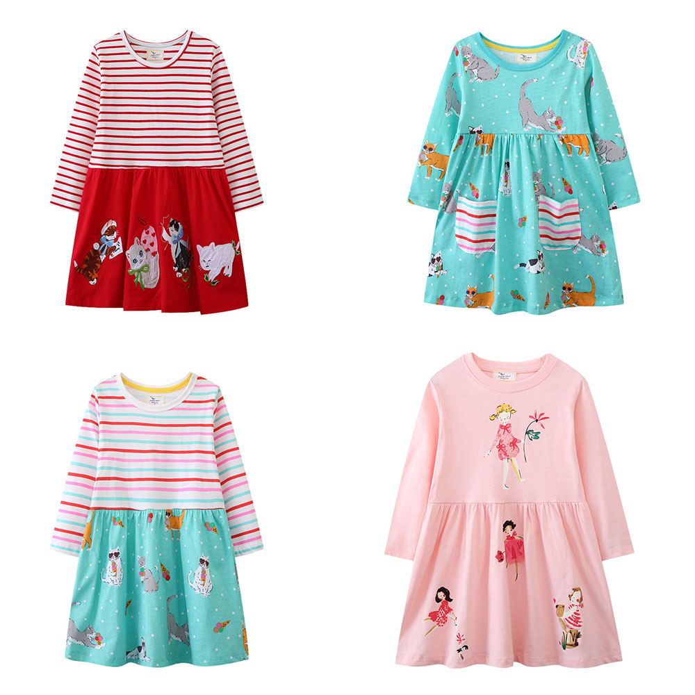 Winter Clothing Activities For Toddlers - 점핑 미터 걸스 긴 소매 고양이
