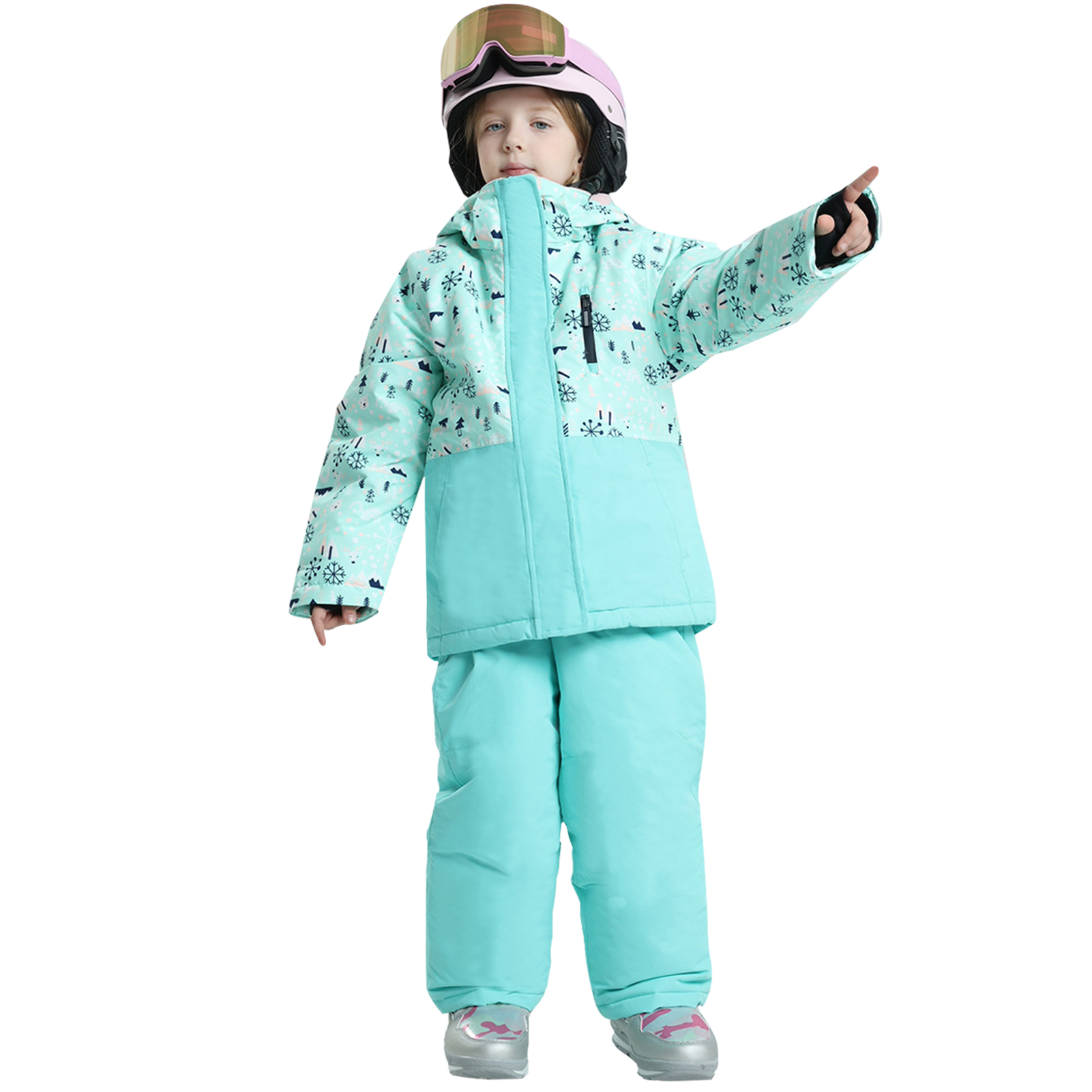 Ski Pants Waterproof - -30도 어린이 스키복, 소년 소녀 스키복,