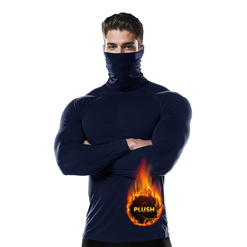 남성용 겨울 플리스 후드 타이트 터틀넥 셔츠, 운동용  - Thermal Base Layer 리뷰 및 가격
