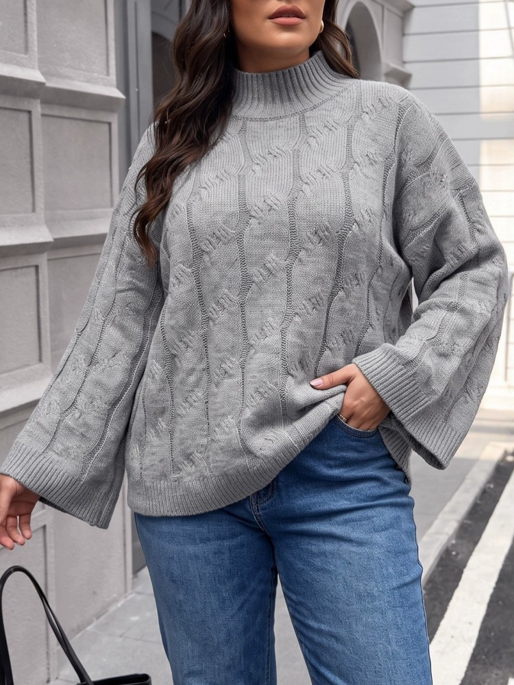 여성용 플러스 사이즈 캐주얼 니트 겨울 긴팔 니트 스웨 - Winter Clothing For Plus Size Women 리뷰 및 가격