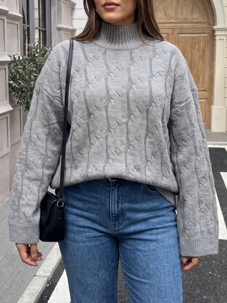 여성용 플러스 사이즈 캐주얼 니트 겨울 긴팔 니트 스웨 - Winter Clothing For Plus Size Women 리뷰 및 가격