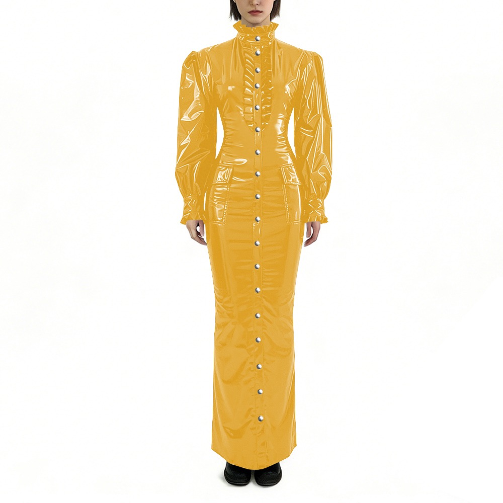 광택 PVC 롱 펜슬 드레스 플러스 사이즈 여성 의류  - Winter Clothing For Plus Size Women 리뷰 및 가격