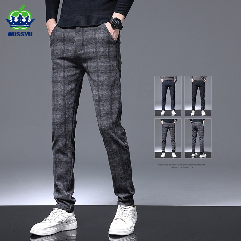 2025 새로운 격자 무늬 바지 남성 비즈니스 슬림 맞 - Quality Winter Clothing Brand 리뷰 및 가격