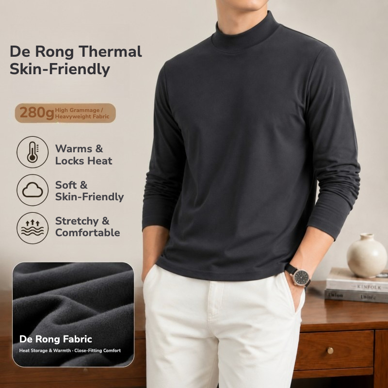 남성용 280g 양면 데롱 보온 긴팔 하이 칼라 베이스 - Thermal Base Layer 리뷰 및 가격