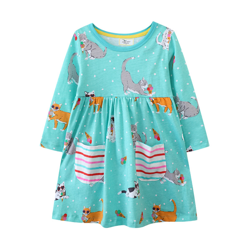 점핑 미터 걸스 긴 소매 고양이 의상 드레스 2-7T  - Winter Clothing Activities For Toddlers 리뷰 및 가격
