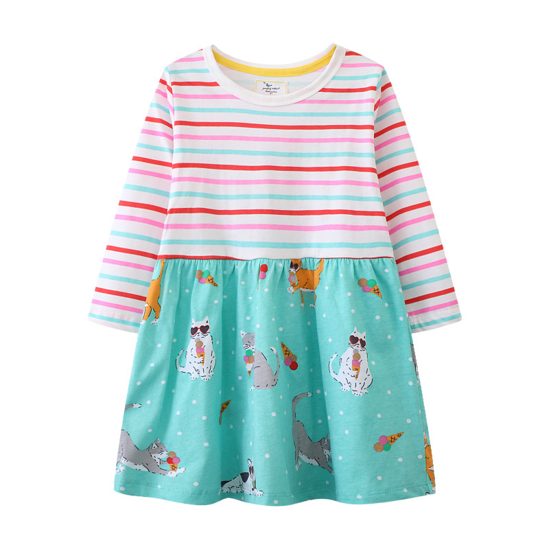점핑 미터 걸스 긴 소매 고양이 의상 드레스 2-7T  - Winter Clothing Activities For Toddlers 리뷰 및 가격
