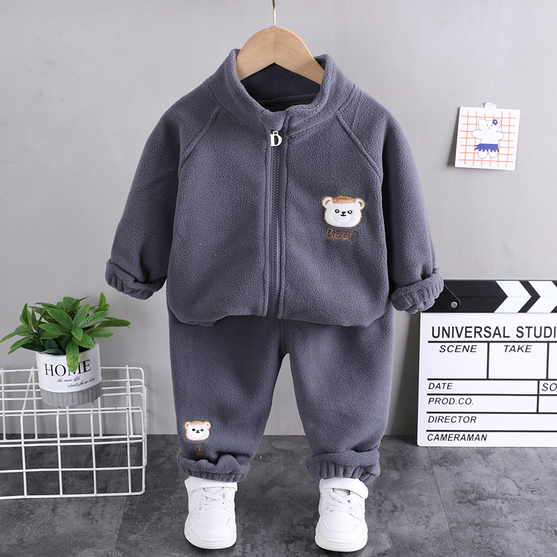 남아 및 여아용 플러시 세트, 캐주얼 스포츠 투피스 세 - Winter Clothing Activities For Toddlers 리뷰 및 가격