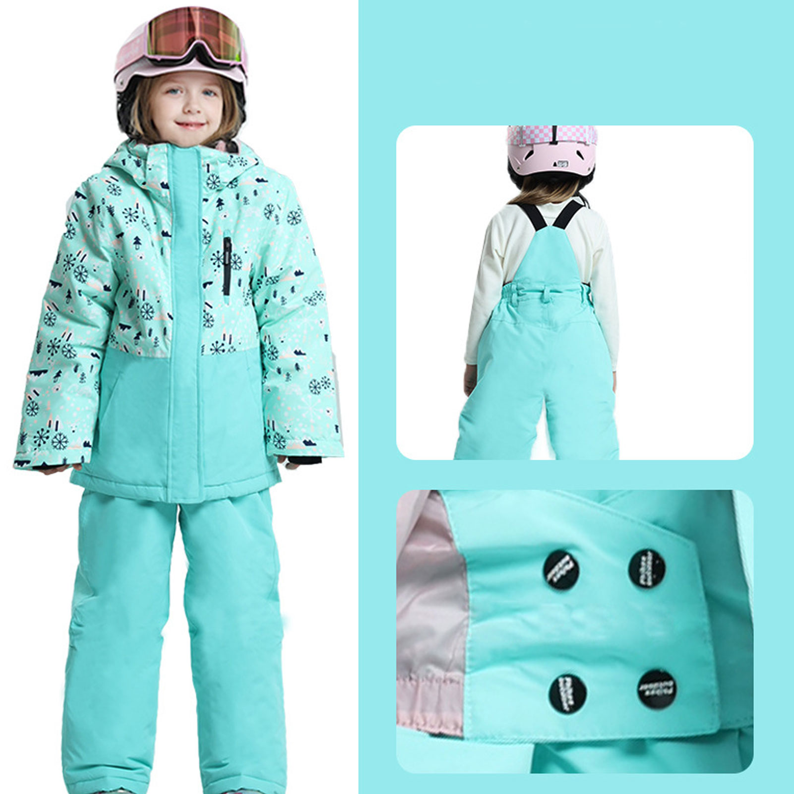 -30도 어린이 스키복, 소년 소녀 스키복, 겨울 스노 - Ski Pants Waterproof 리뷰 및 가격