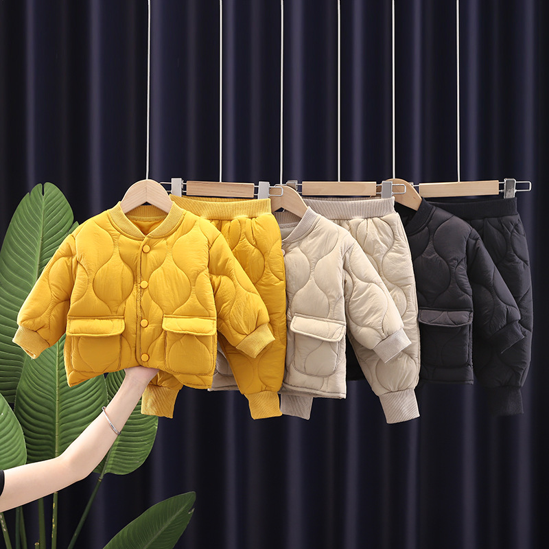새로운 가을 겨울 아동복 세트 남아 여아 코튼 두꺼운  - Winter Clothing Activities For Toddlers 리뷰 및 가격