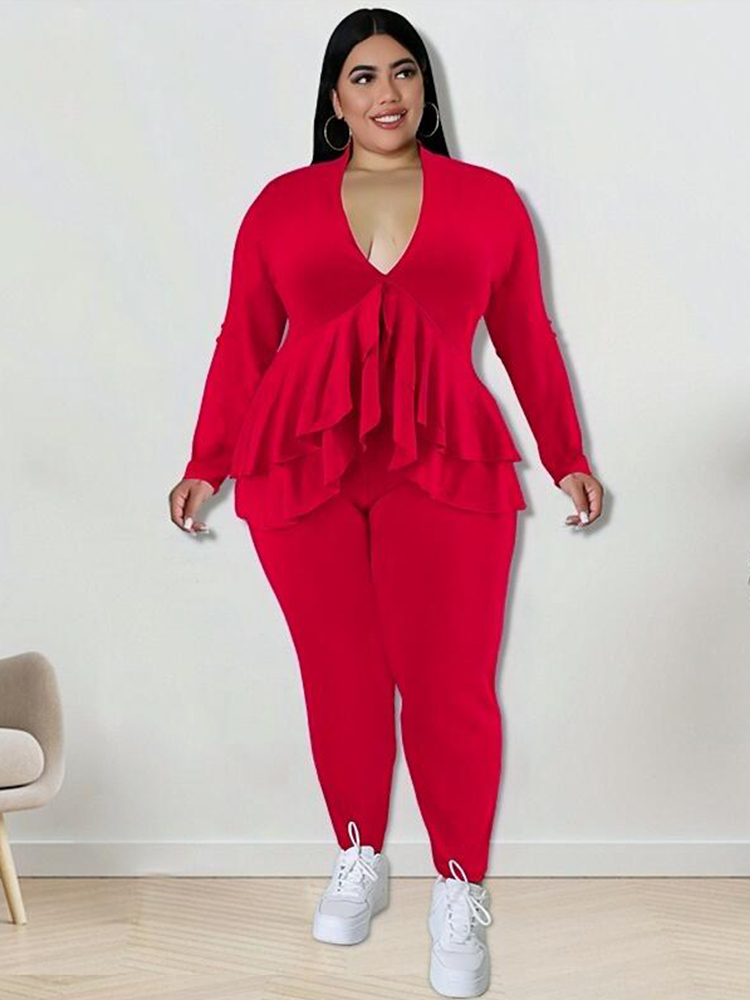 플러스 사이즈 여성 의류 시크하고 우아한 바지 정장 세 - Winter Clothing For Plus Size Women 리뷰 및 가격