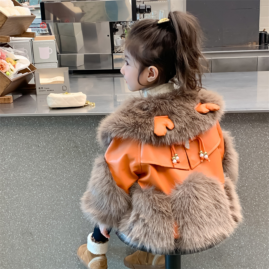 럭셔리 가을 겨울 아기 소녀 가죽 재킷 퍼 장식 우아한 - Winter Clothing Activities For Toddlers 리뷰 및 가격