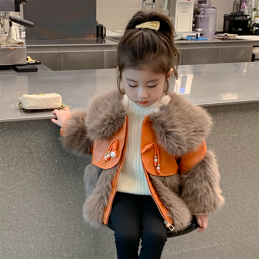 럭셔리 가을 겨울 아기 소녀 가죽 재킷 퍼 장식 우아한 - Winter Clothing Activities For Toddlers 리뷰 및 가격