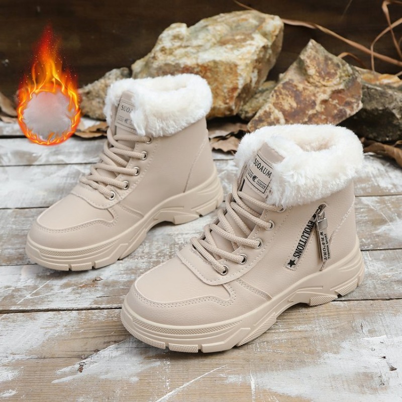 여성용 인조 모피 안감 겨울 앵클 부츠, 레이스업 사이 - Snow Boot Fur Lined 리뷰 및 가격