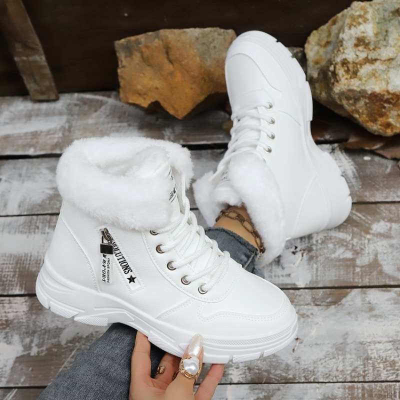 여성용 인조 모피 안감 겨울 앵클 부츠, 레이스업 사이 - Snow Boot Fur Lined 리뷰 및 가격